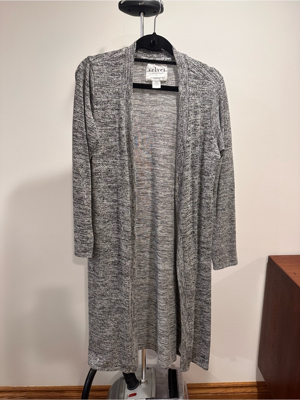 Anthropologie Velvet Heather Gray Open Cardigan
